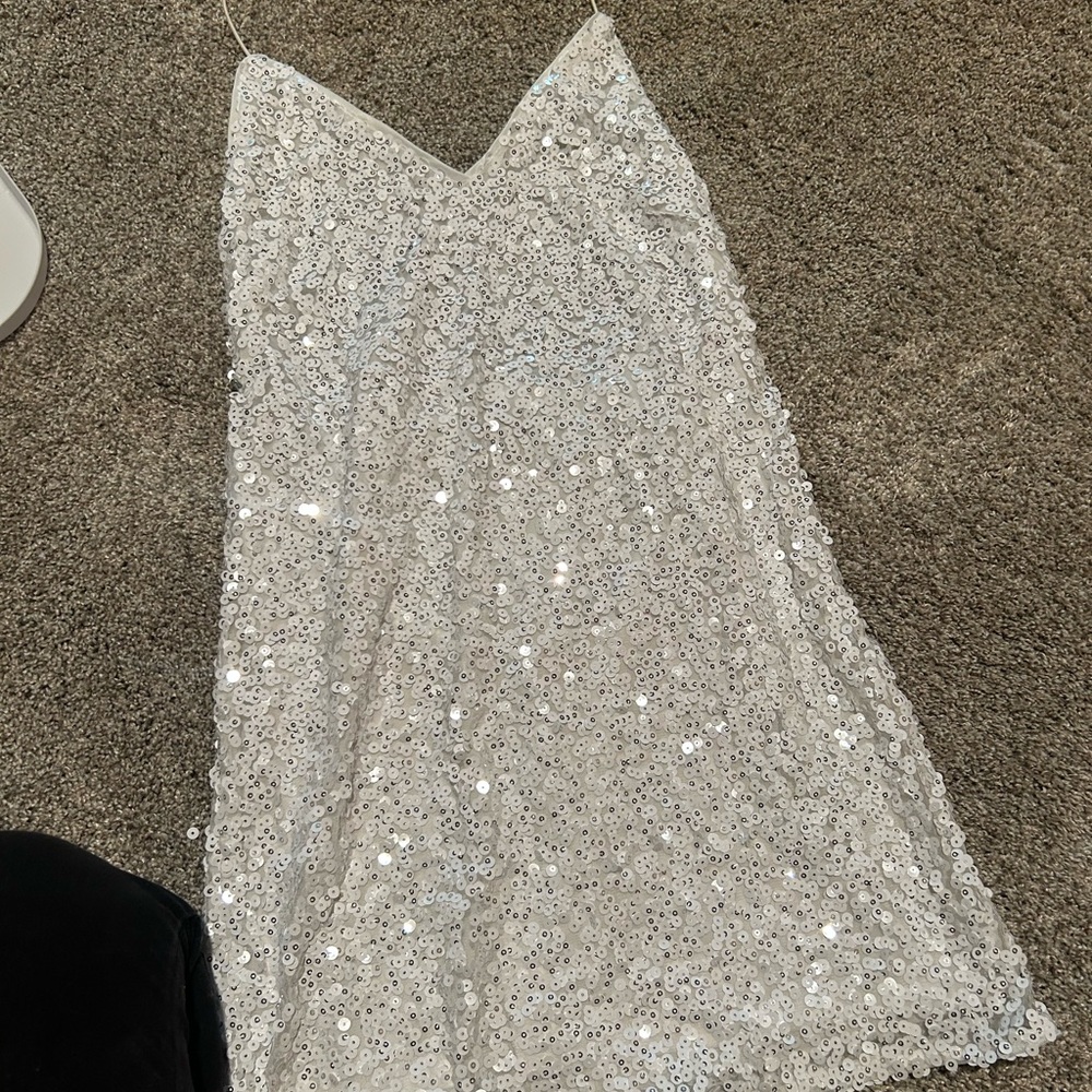 Lulu's White Sequin Dress